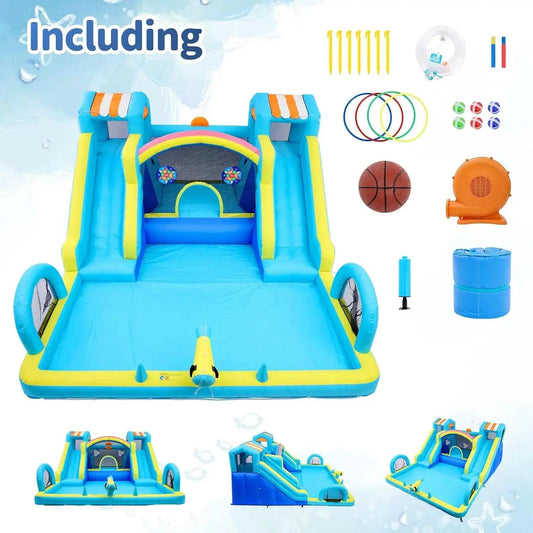  Double Water Slide Inflatable Bounce House For Backyard Fun -  ToylandEU™