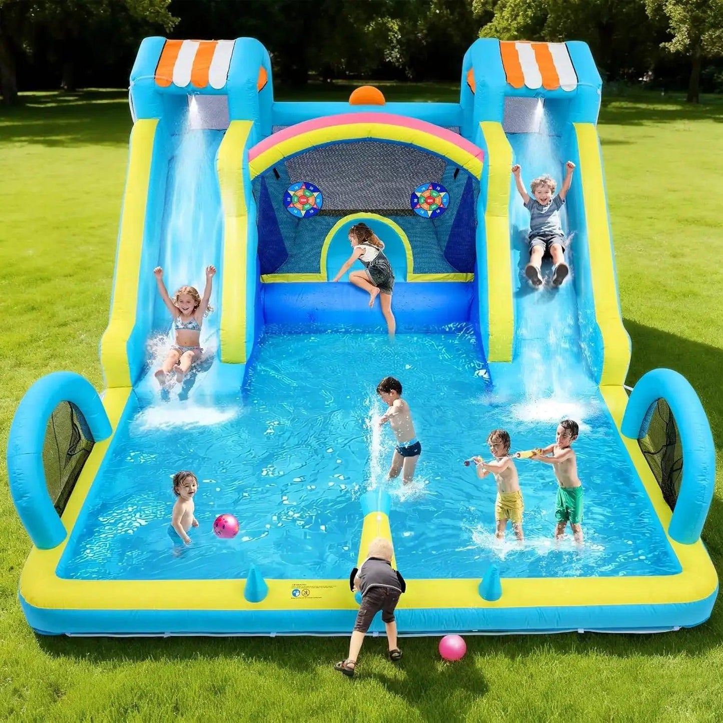  Double Water Slide Inflatable Bounce House For Backyard Fun -  ToylandEU™
