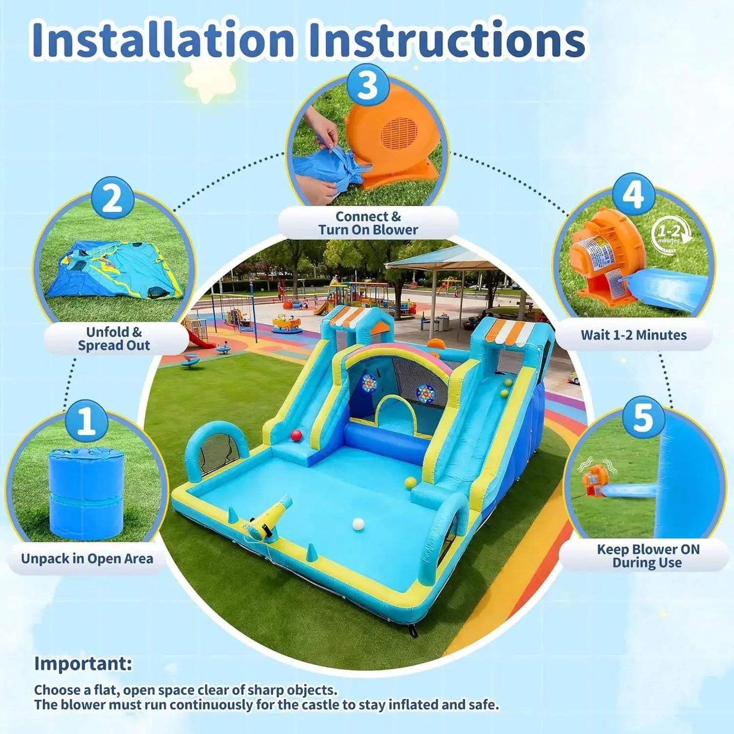  Double Water Slide Inflatable Bounce House For Backyard Fun -  ToylandEU™