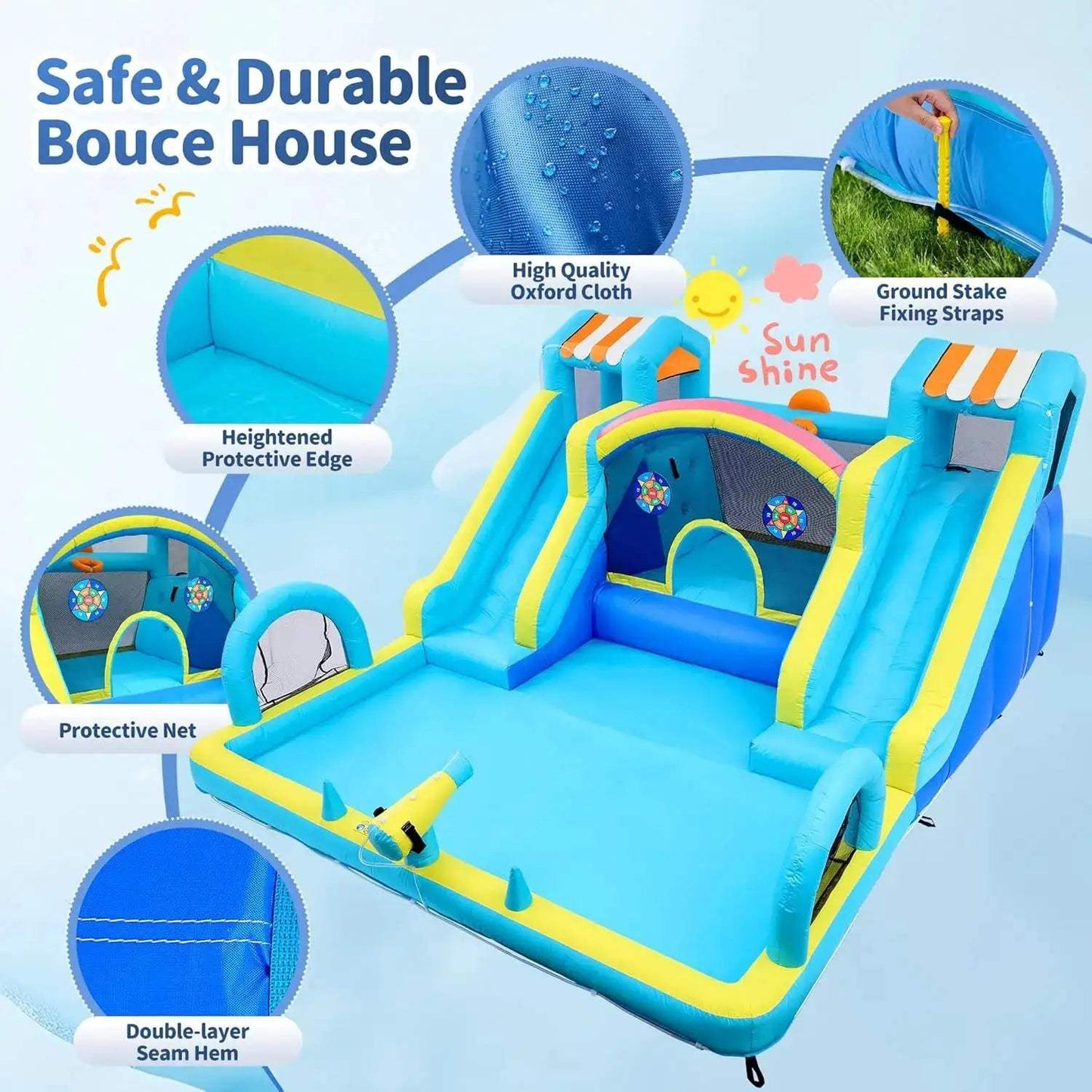  Double Water Slide Inflatable Bounce House For Backyard Fun -  ToylandEU™