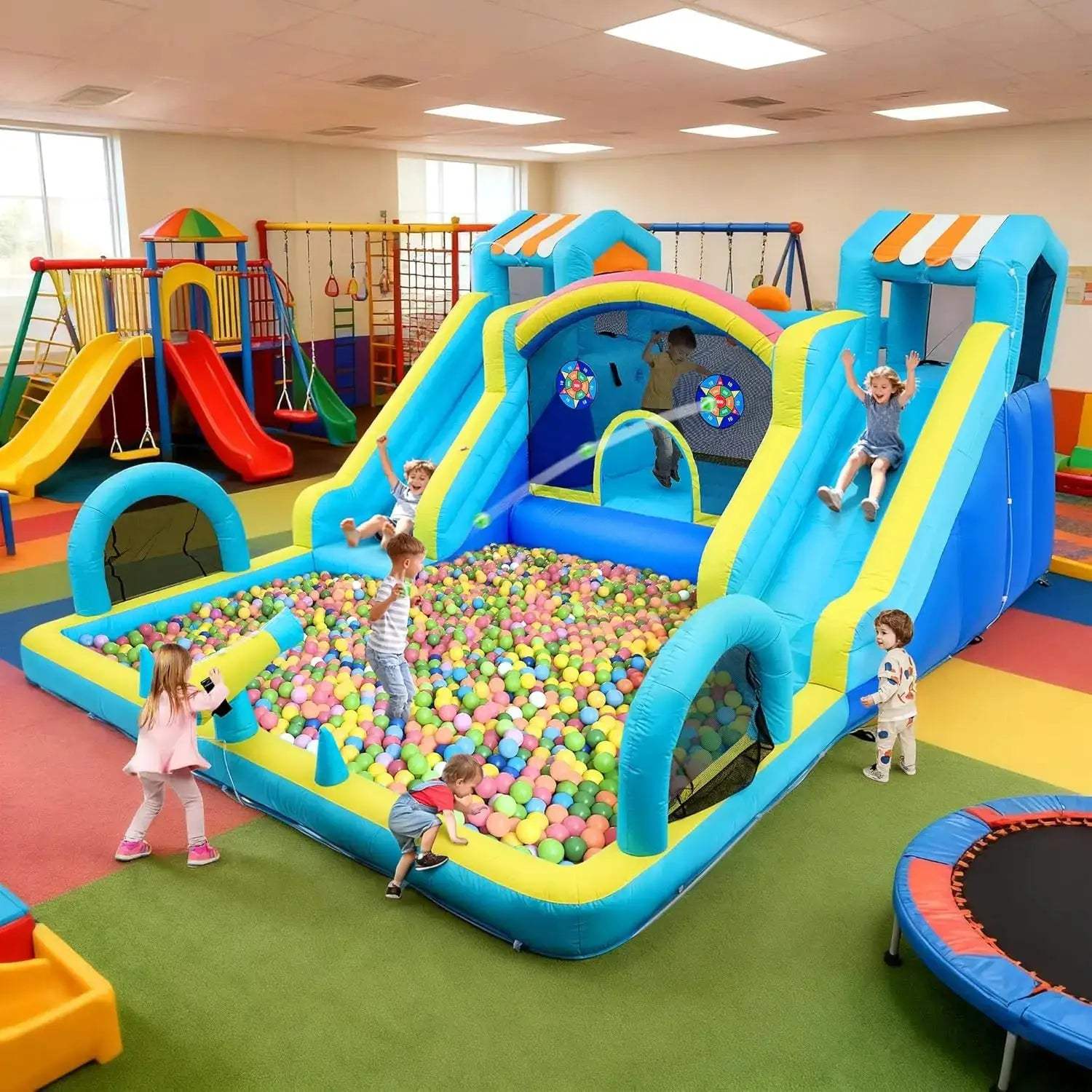  Double Water Slide Inflatable Bounce House For Backyard Fun -  ToylandEU™