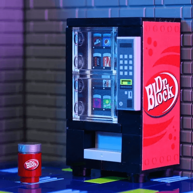 LEGO Vending Machine With Custom Printed Dr Block Can - ToylandEU