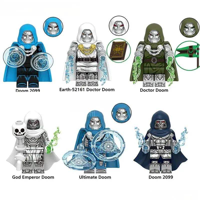 Dr Doom Set of 6 Lego Minifigures Custom Toys Marvel MCU - Minifigure Toys