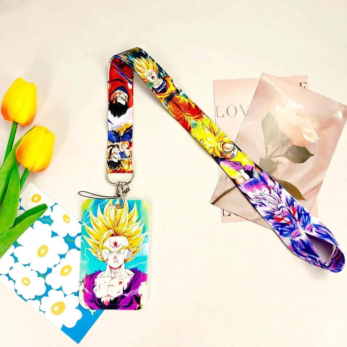 Dragon Ball Credential Holder Anime Lanyards Neck Strap For Card Badge Keychain Accessories - ToylandEU