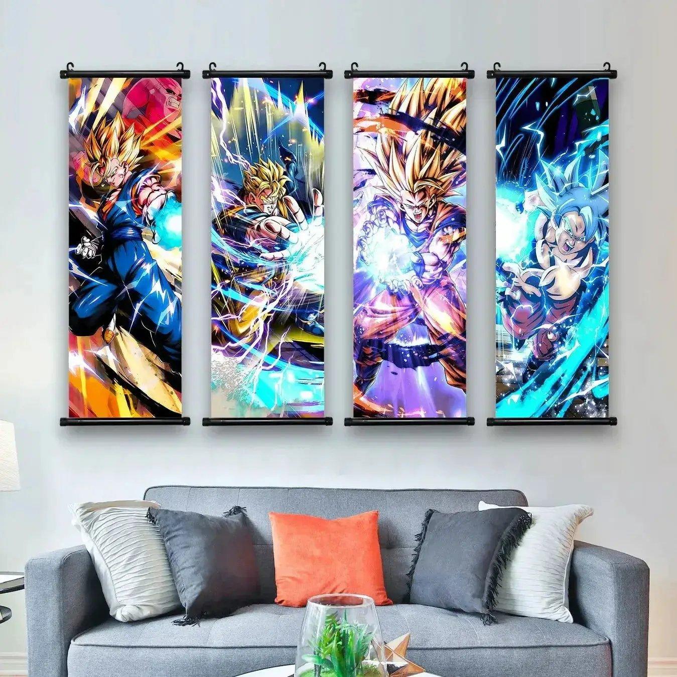  Dragon Ball Super Posters, Anime Wall Artwork Ultra Instinct Goku Vegeta Canvas Super Saiyan Hanging Scrolls Home Room Decor -  ToylandEU™