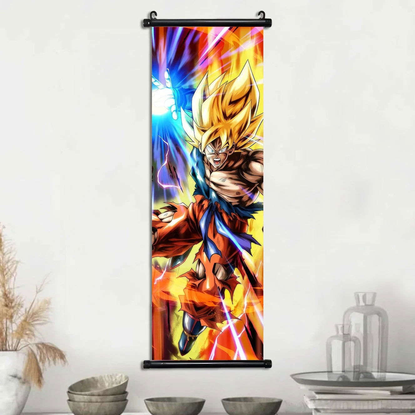  Dragon Ball Super Posters, Anime Wall Artwork Ultra Instinct Goku Vegeta Canvas Super Saiyan Hanging Scrolls Home Room Decor 