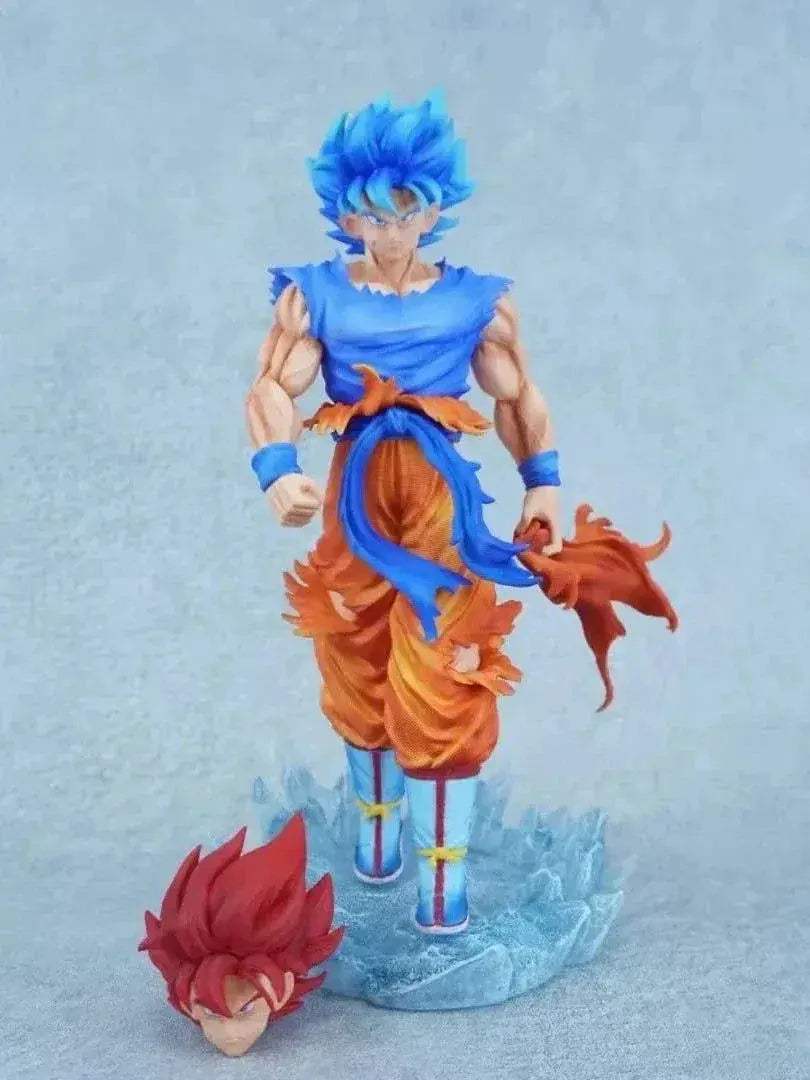 Dragon Ball Super Son Goku Figure Super Saiyan God Blue Led Base Figurines 33 CM - ToylandEU