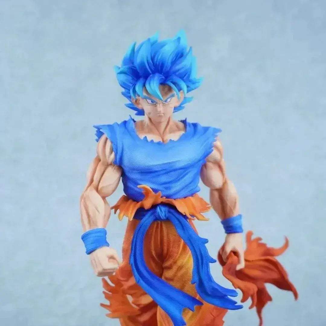Dragon Ball Super Son Goku Figure Super Saiyan God Blue Led Base Figurines 33 CM - ToylandEU