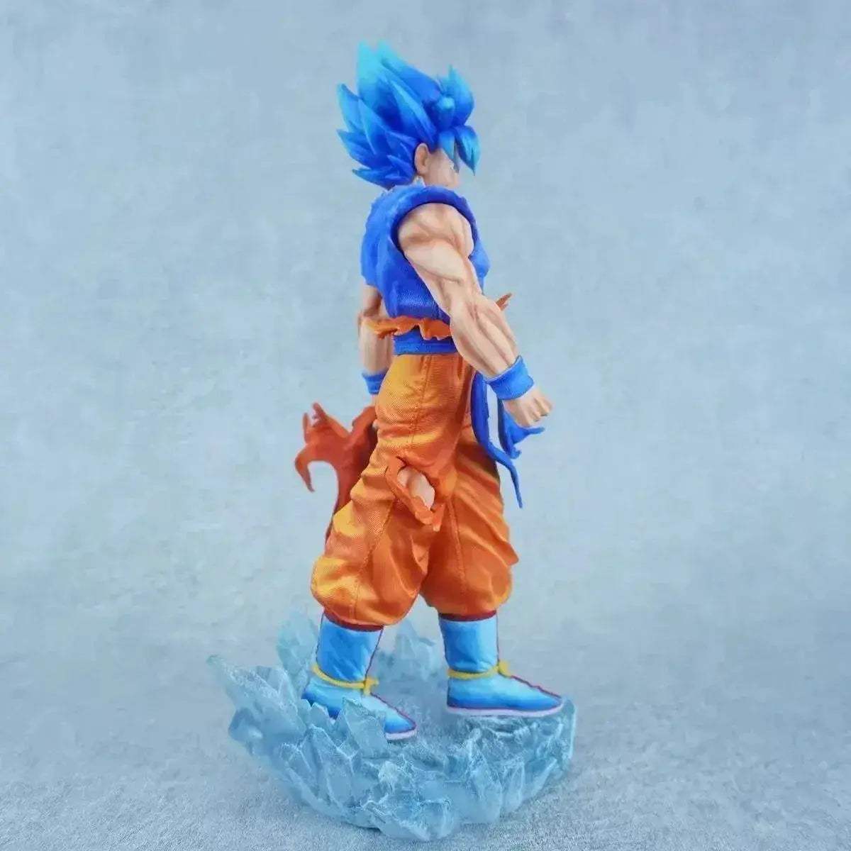 Dragon Ball Super Son Goku Figure Super Saiyan God Blue Led Base Figurines 33 CM - ToylandEU