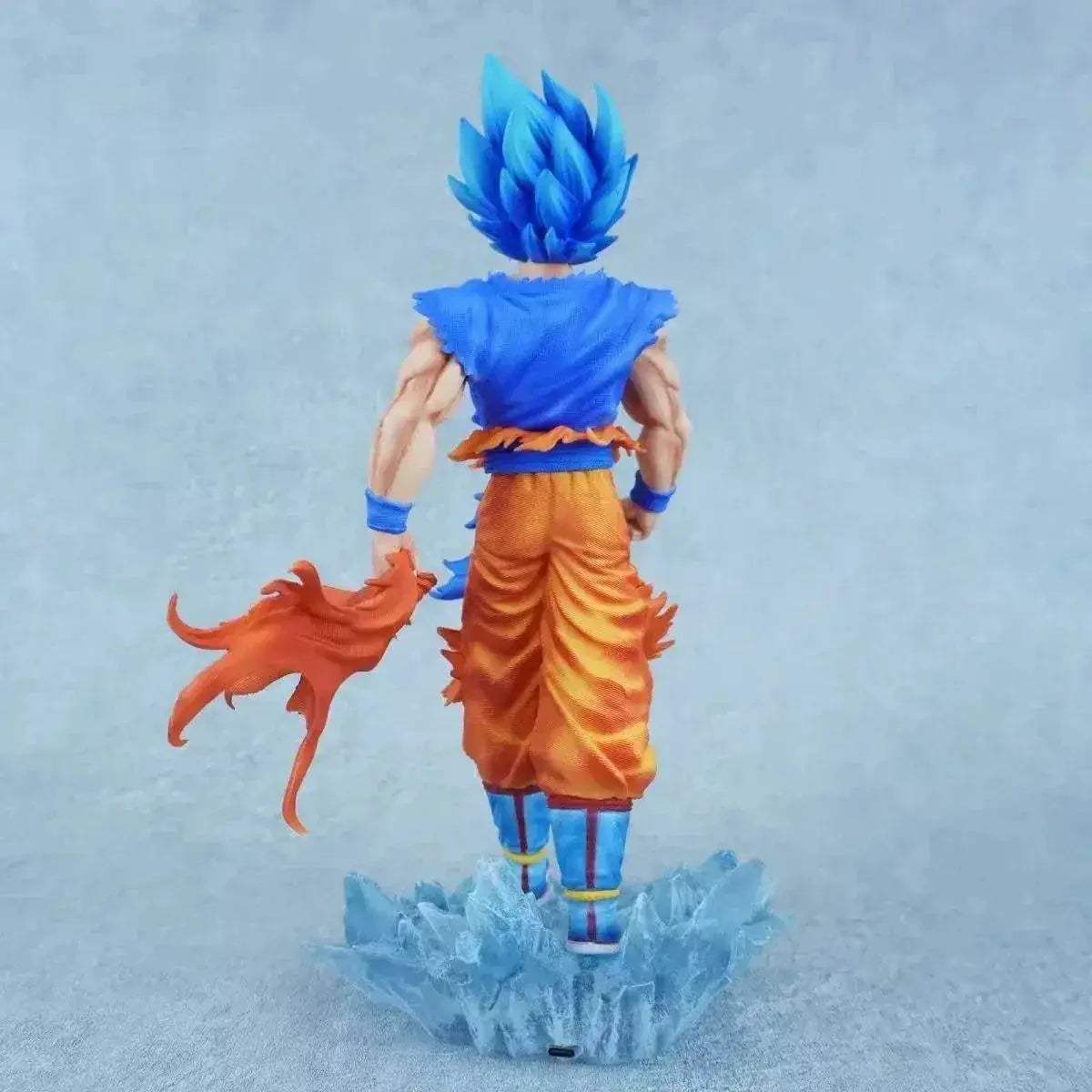 Dragon Ball Super Son Goku Figure Super Saiyan God Blue Led Base Figurines 33 CM - ToylandEU