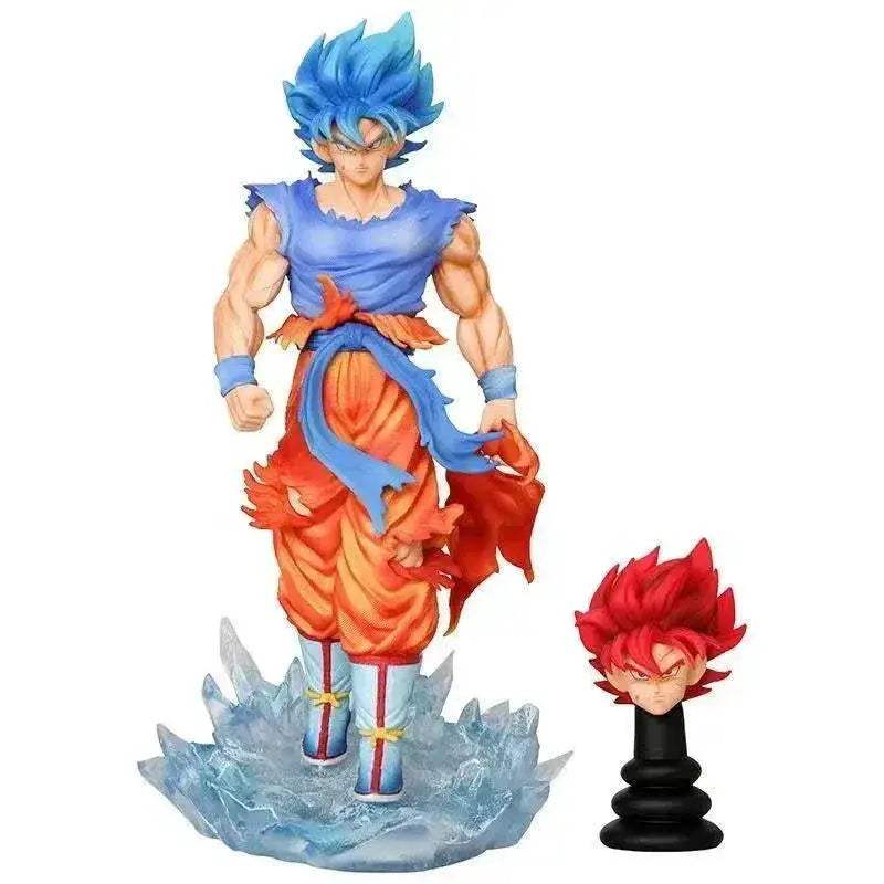 Dragon Ball Super Son Goku Figure Super Saiyan God Blue Led Base Figurines 33 CM - ToylandEU