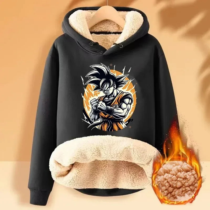 Dragon Ball Z Fleece Lined Hoodie Goku Winter Warmth - ToylandEU
