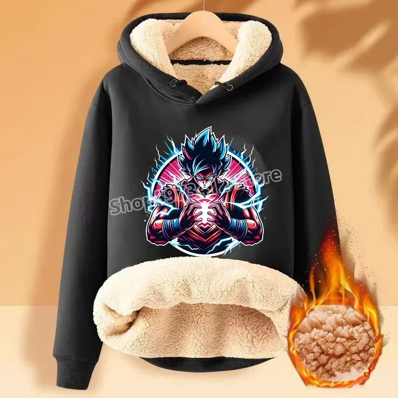 Dragon Ball Z Fleece Lined Hoodie Goku Winter Warmth - ToylandEU