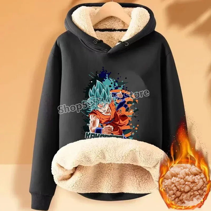 Dragon Ball Z Fleece Lined Hoodie Goku Winter Warmth - ToylandEU