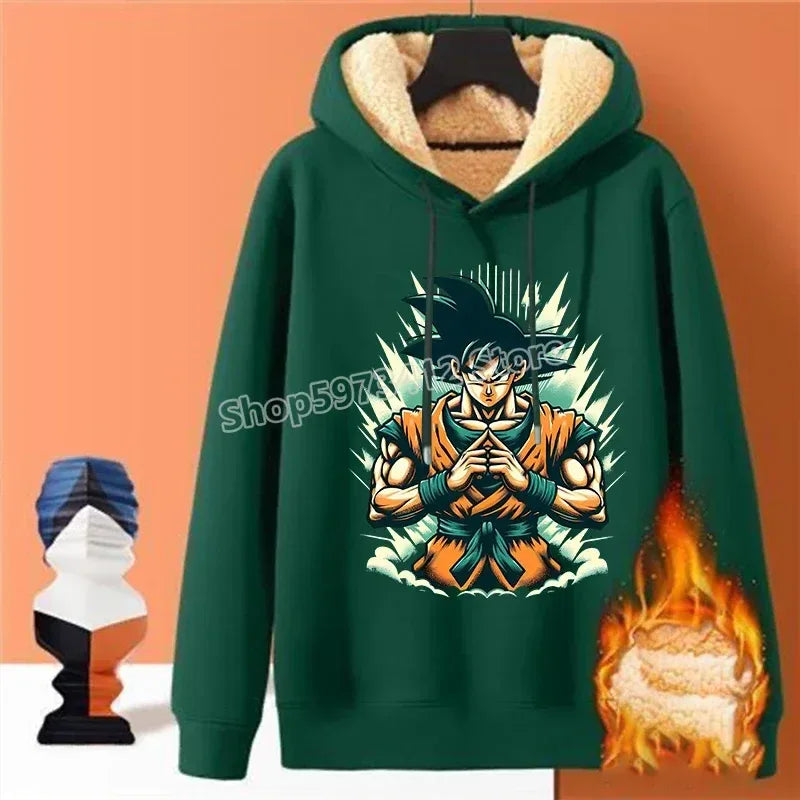 Dragon Ball Z Fleece Lined Hoodie Goku Winter Warmth - ToylandEU