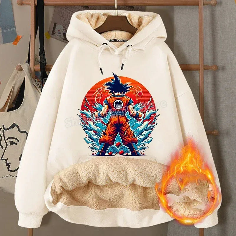 Dragon Ball Z Fleece Lined Hoodie Goku Winter Warmth - ToylandEU