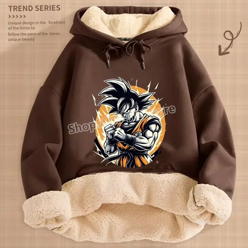 Dragon Ball Z Fleece Lined Hoodie Goku Winter Warmth - ToylandEU