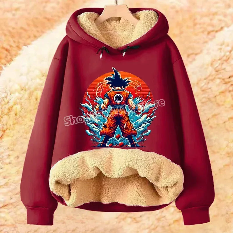 Dragon Ball Z Fleece Lined Hoodie Goku Winter Warmth - ToylandEU