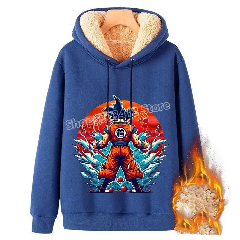 Dragon Ball Z Fleece Lined Hoodie Goku Winter Warmth - ToylandEU