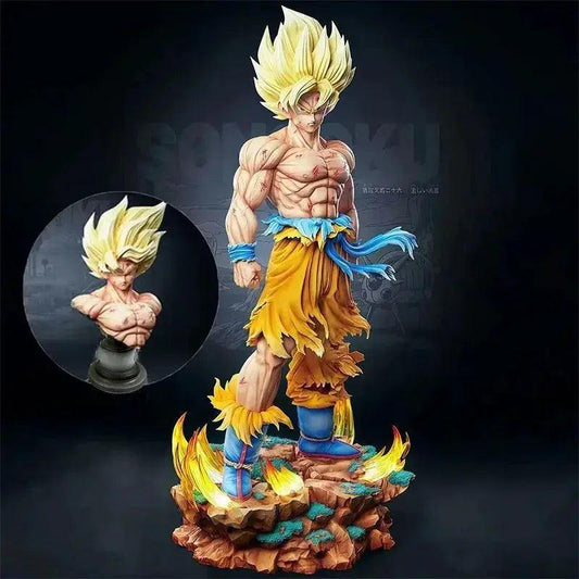  Dragon Ball Z Goku Figure Replaceable Heads LED Base -  ToylandEU™