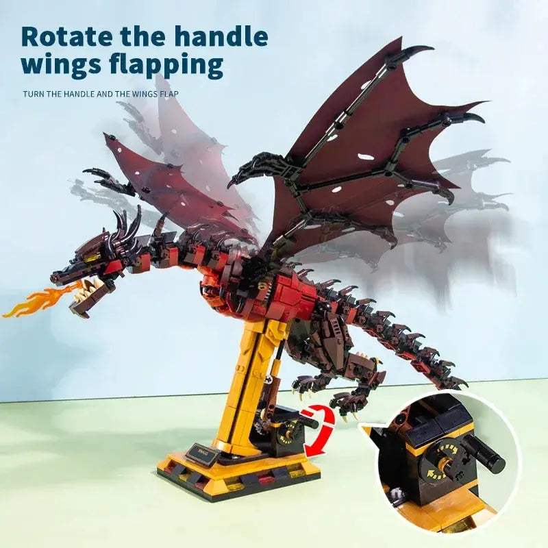 Dragon Building Blocks 1359 Piece Fire Breathing Model - ToylandEU