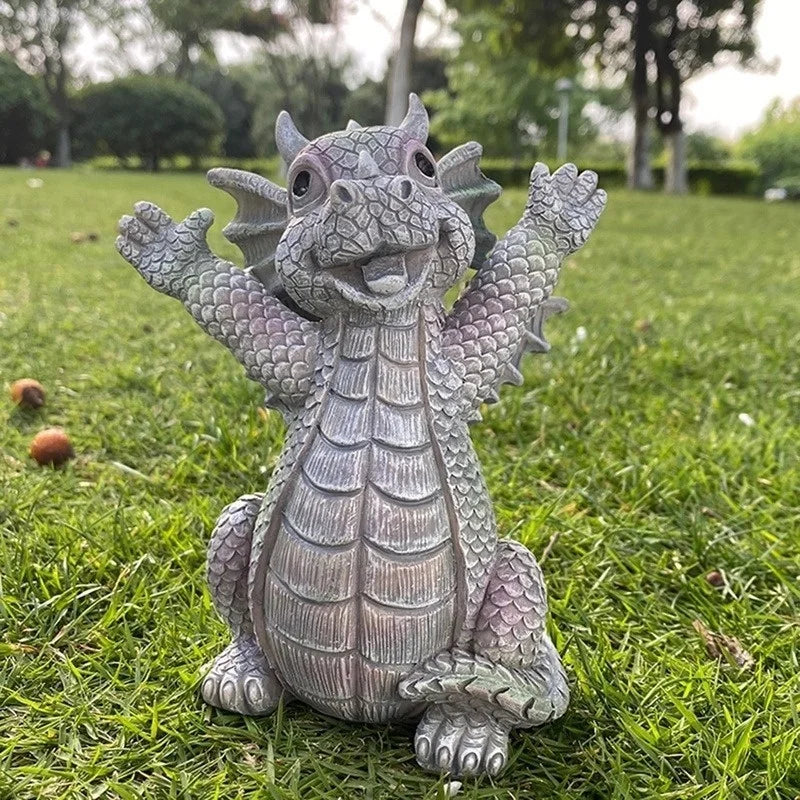 Dragon Garden Statue | LED Resin Decor | Toylandeu™