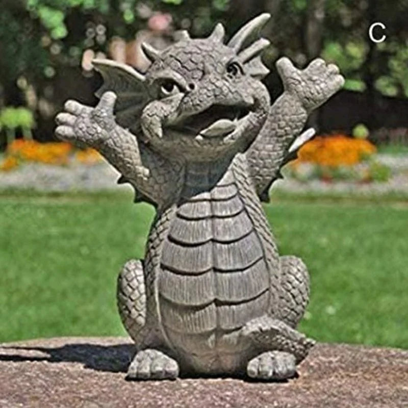 Dragon Garden Statue | LED Resin Decor | Toylandeu™