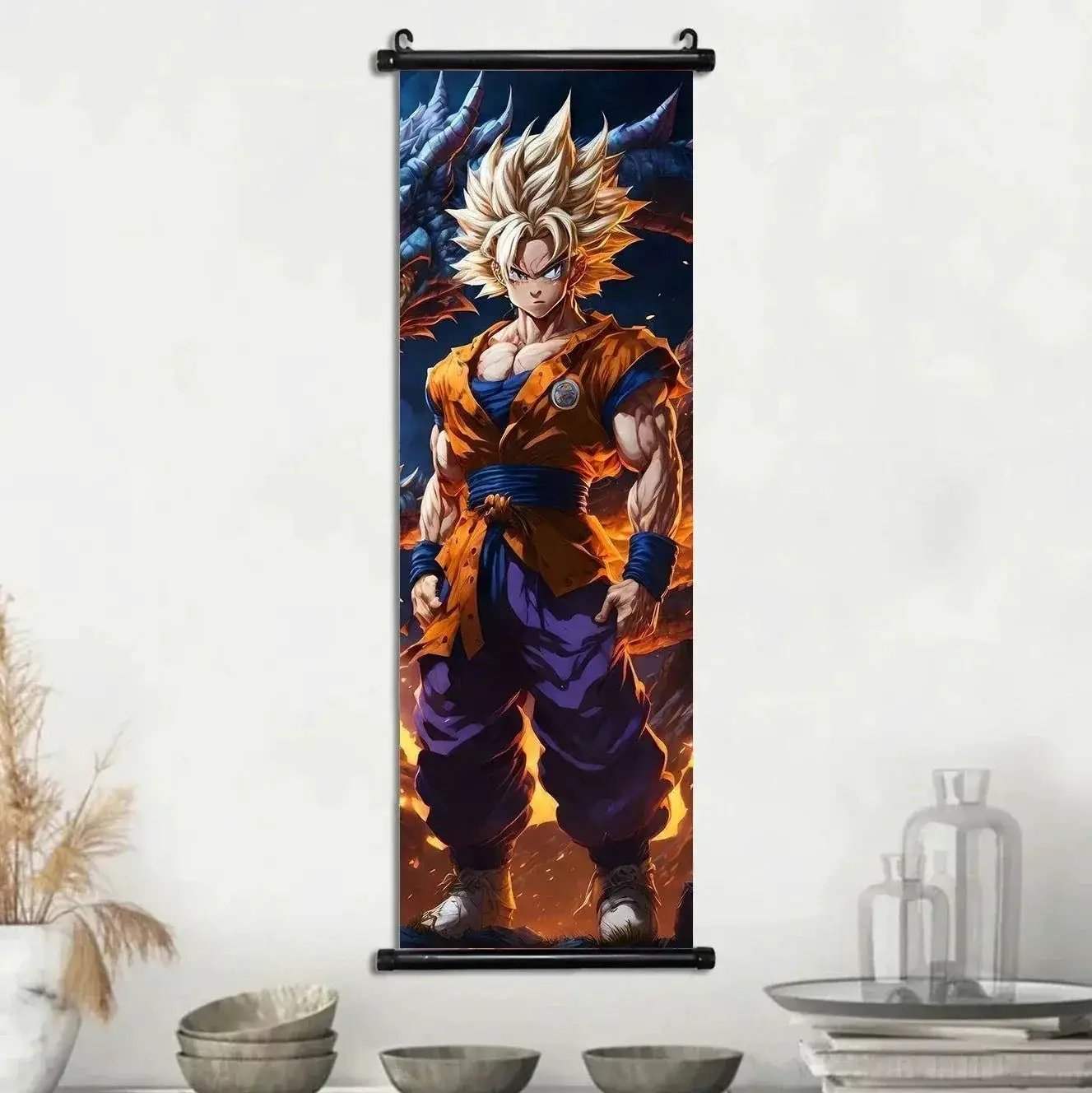 Dragon Ball Super Posters, Anime Wall Artwork Ultra Instinct Goku Vegeta Canvas Super Saiyan Hanging Scrolls Home Room Decor - CLOUDANIMESTUDIO