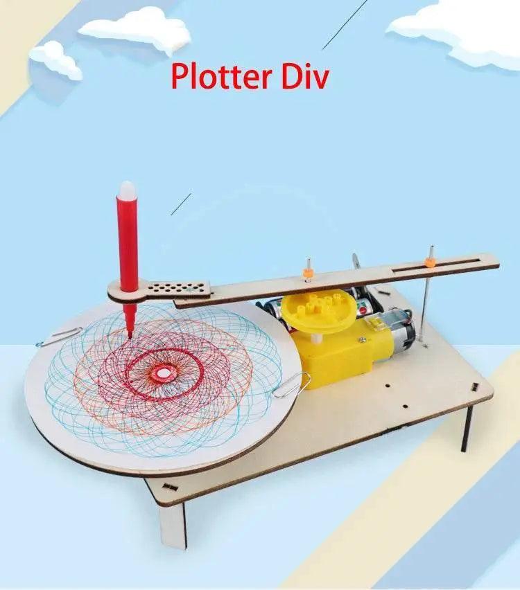  DIY Creative Wooden Electric Plotter Drawing Robot STEM Kids Model Automatic Painting Science Electronics Kits -  ToylandEU™