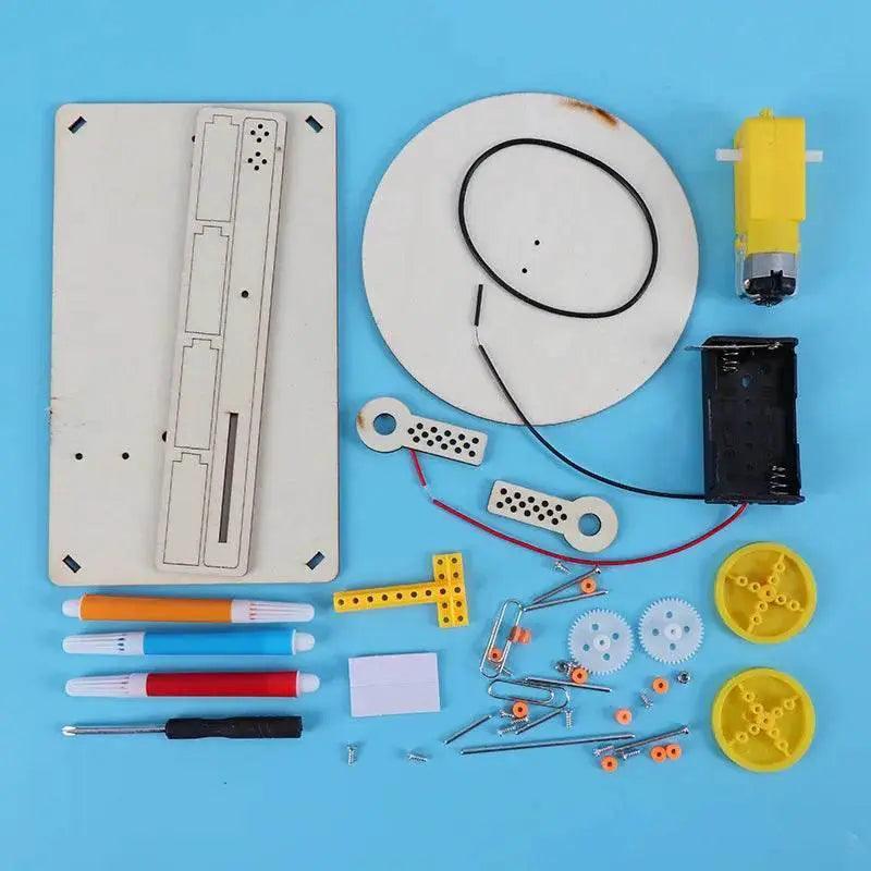  DIY Creative Wooden Electric Plotter Drawing Robot STEM Kids Model Automatic Painting Science Electronics Kits -  ToylandEU™