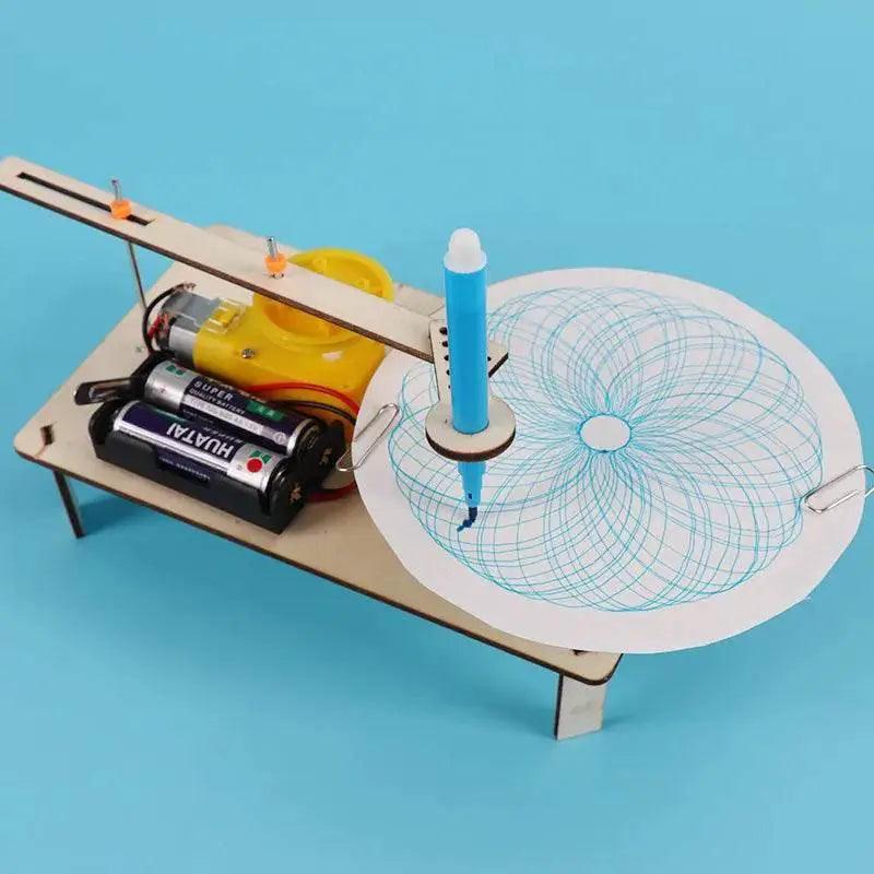  DIY Creative Wooden Electric Plotter Drawing Robot STEM Kids Model Automatic Painting Science Electronics Kits -  ToylandEU™