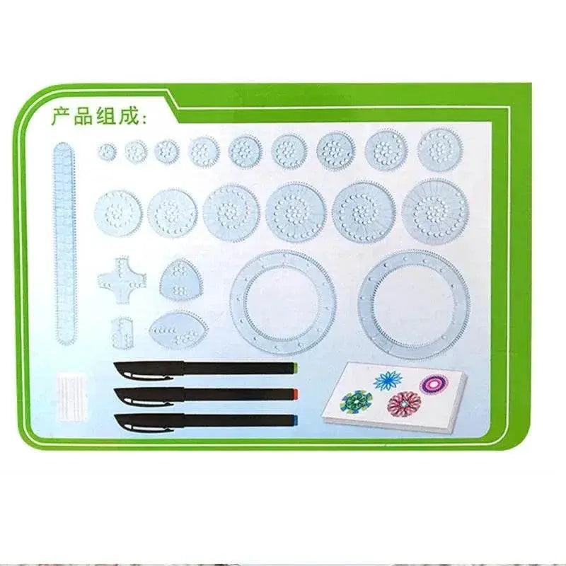  Children 22pcs Enfant Spirograph Drawing Set Brain Education Geometric Deluxe Ruler Creative Plastic Draw Picture Toys With Pen -  ToylandEU™