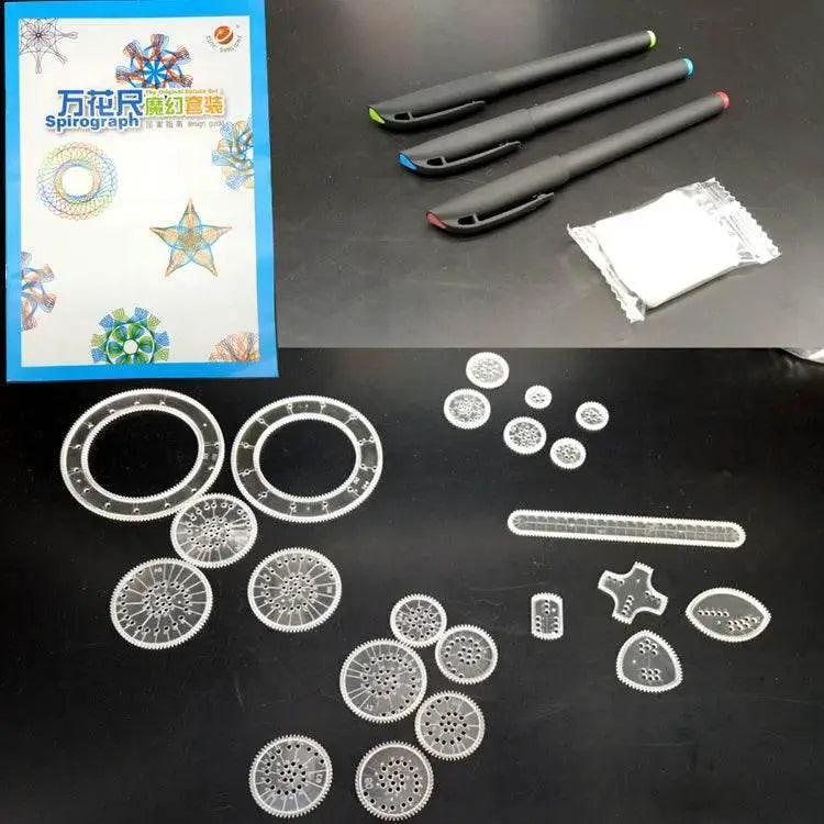  Children 22pcs Enfant Spirograph Drawing Set Brain Education Geometric Deluxe Ruler Creative Plastic Draw Picture Toys With Pen -  ToylandEU™