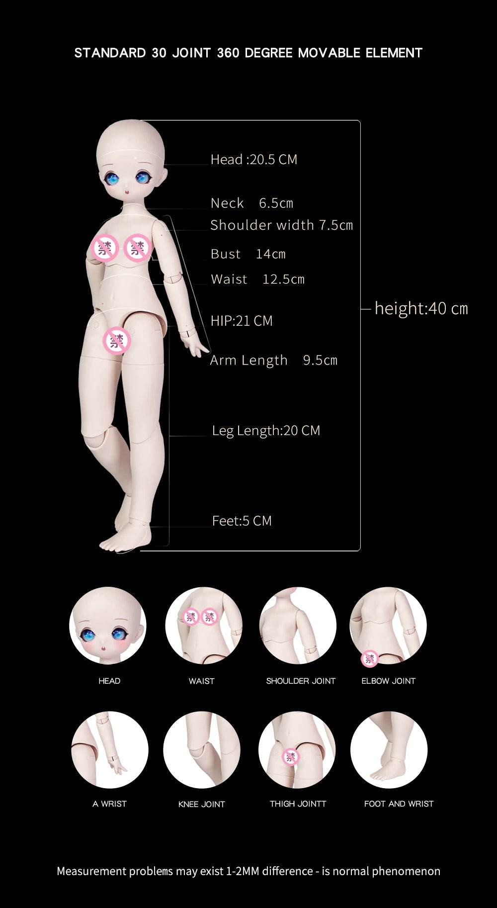 Dream Fairy 1/4 Doll White Skin 16 Inch BJD Full Set Gift - ToylandEU