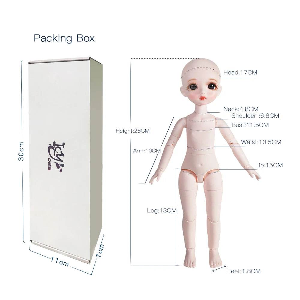 Dream Fairy 1/6 BJD 28 Joints Body Dolls Full Set Gift - ToylandEU