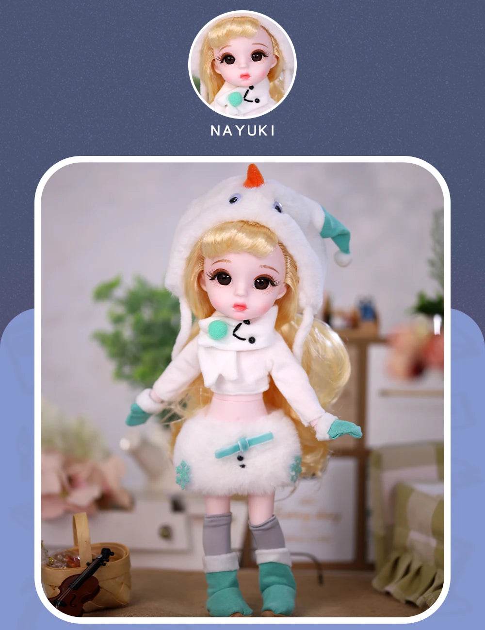 Dream Fairy 1/6 BJD 28 Joints Body Dolls Full Set Gift - ToylandEU