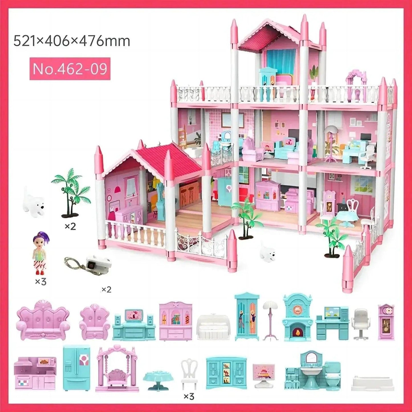  Dream Princess Castle 3D DIY Assembly Dollhouse with Music - Perfect  -  ToylandEU™