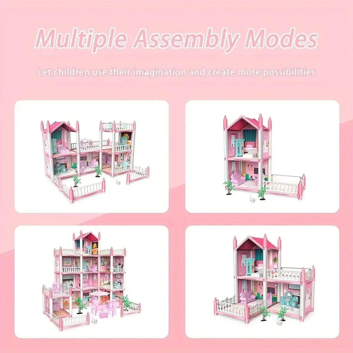  Dream Princess Castle 3D DIY Assembly Dollhouse with Music - Perfect  -  ToylandEU™