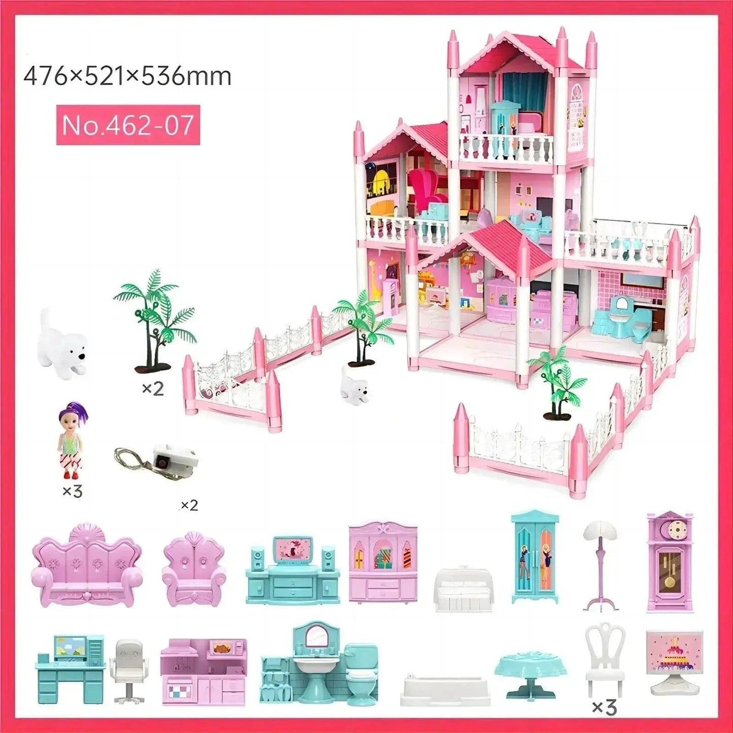  Dream Princess Castle 3D DIY Assembly Dollhouse with Music - Perfect  -  ToylandEU™