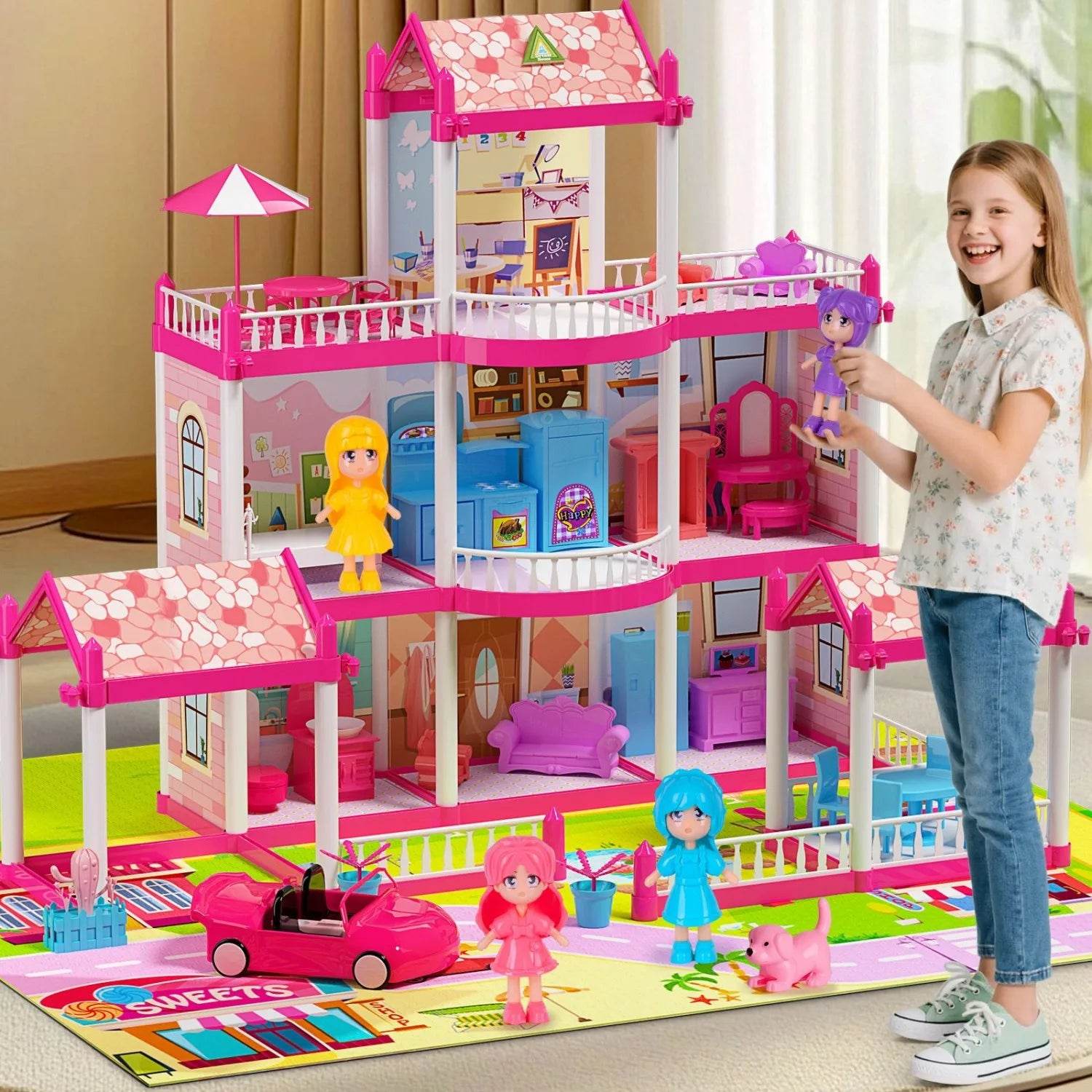 Dreamy Princess Dollhouse With Lights For Girls 3 And Up - ToylandEU
