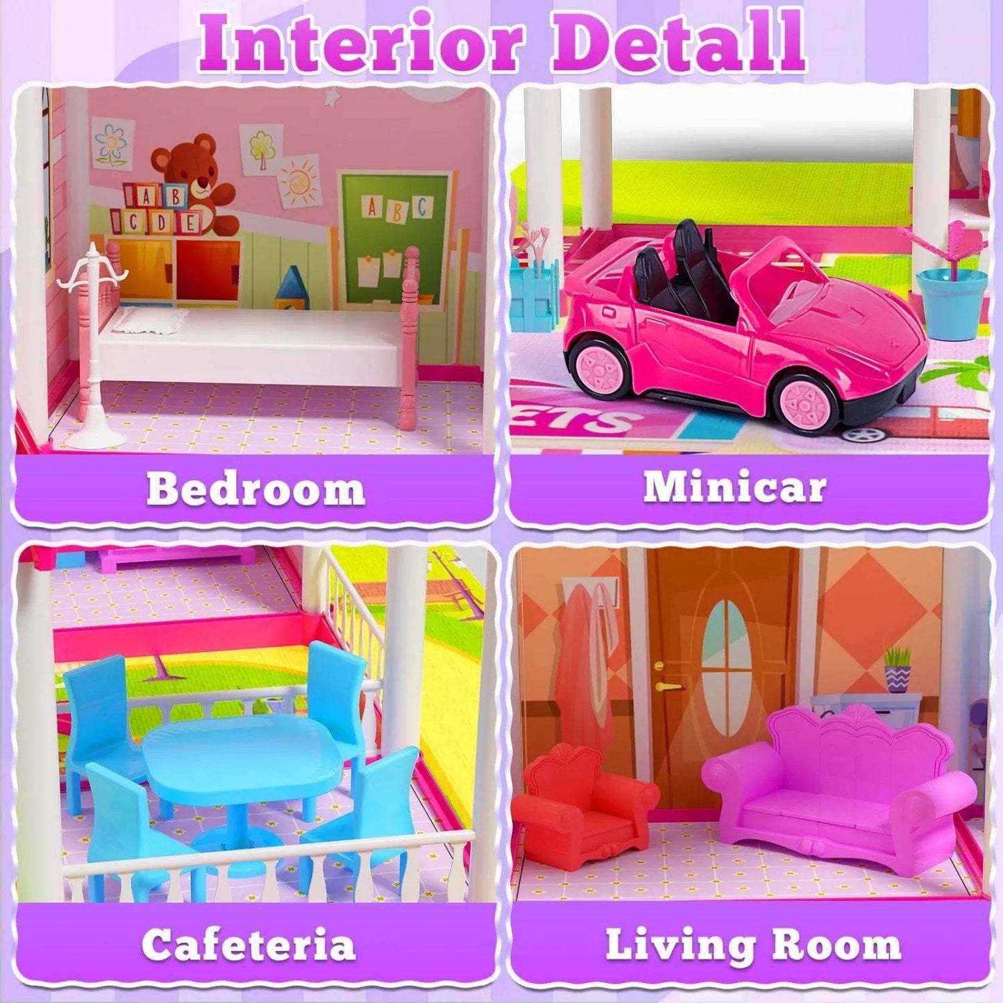 Dreamy Princess Dollhouse With Lights For Girls 3 And Up - ToylandEU