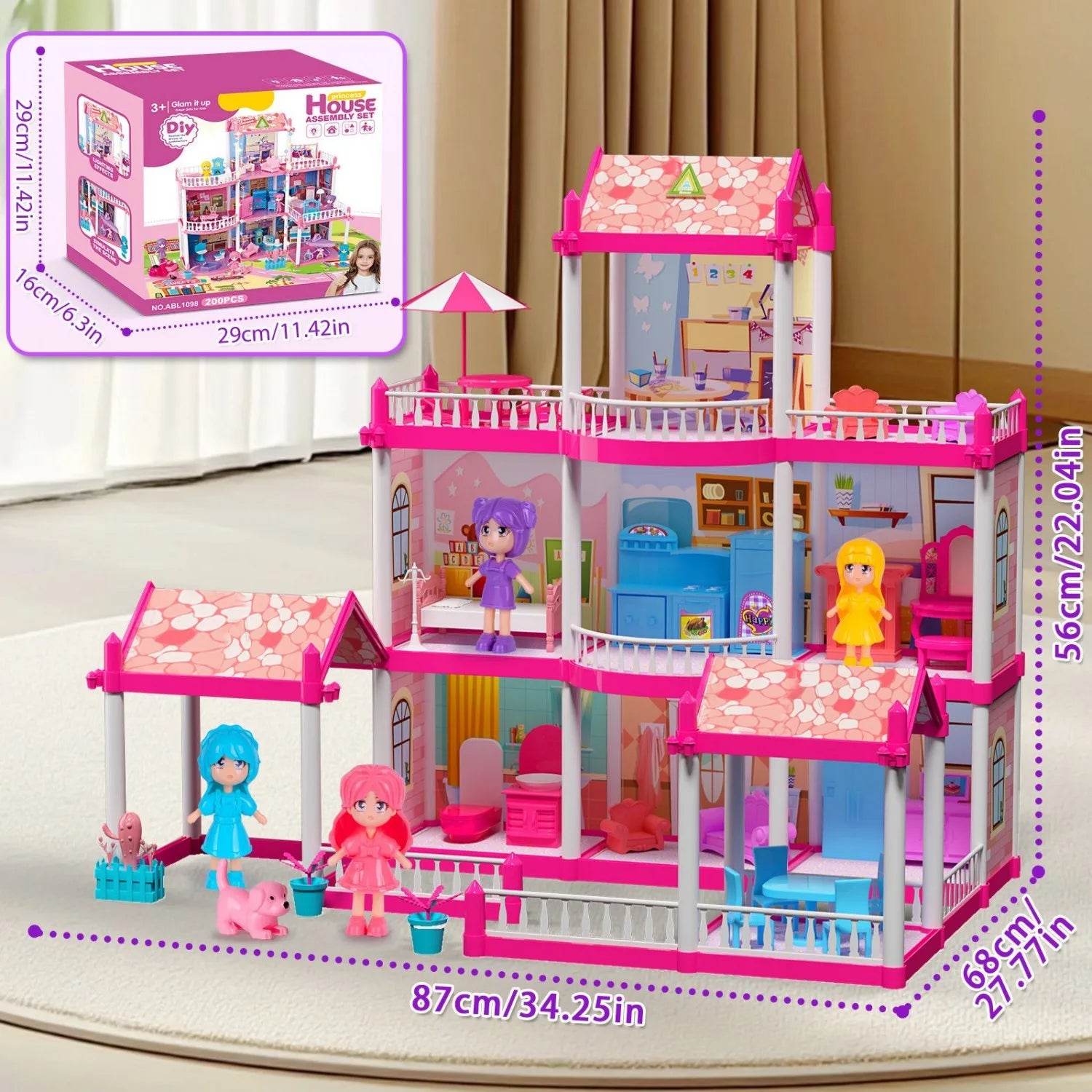 Dreamy Princess Dollhouse With Lights For Girls 3 And Up - ToylandEU