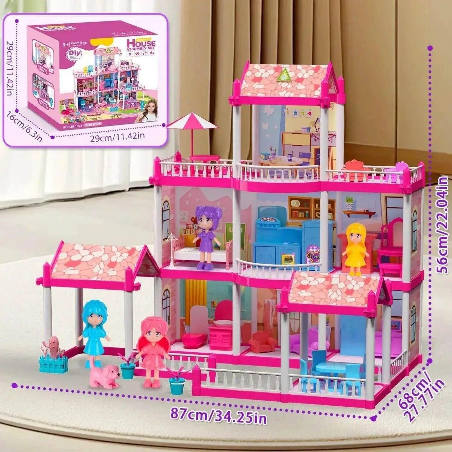  Dreamy Princess Dollhouse With Lights Toyland EU -  ToylandEU™