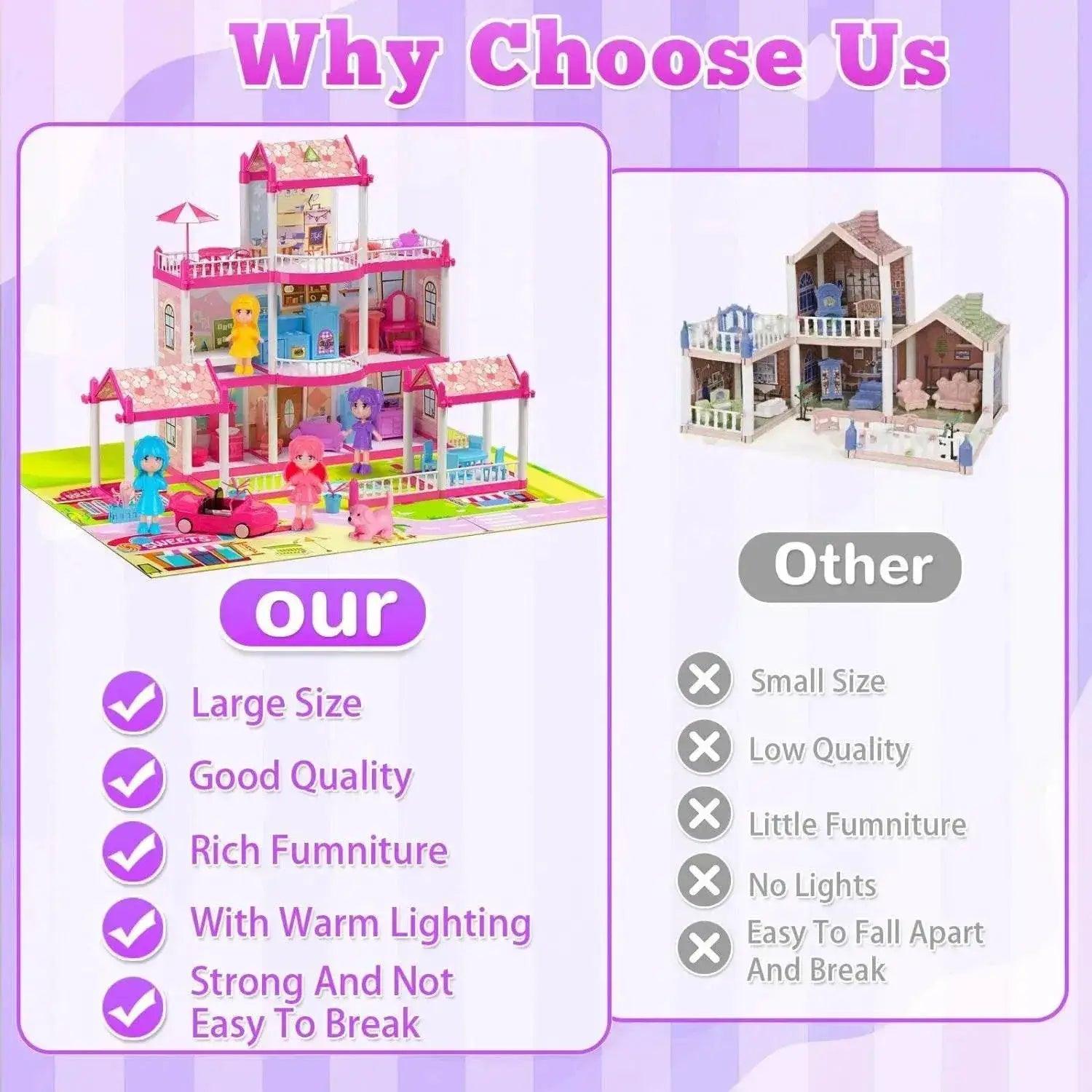 Dreamy Princess Dollhouse With Lights Toyland EU -  ToylandEU™