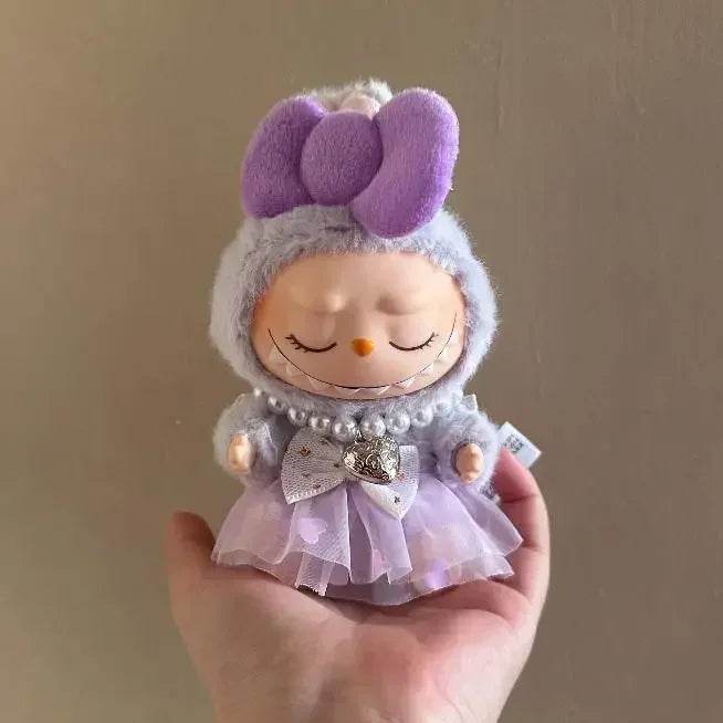 Dress for 17cm Labubu Mini Plush Doll Bow Princess Outfit - ToylandEU