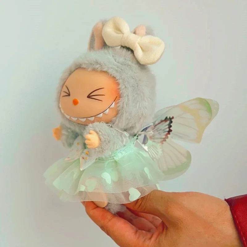 Dress for 17cm Labubu Mini Plush Doll Bow Princess Outfit - ToylandEU
