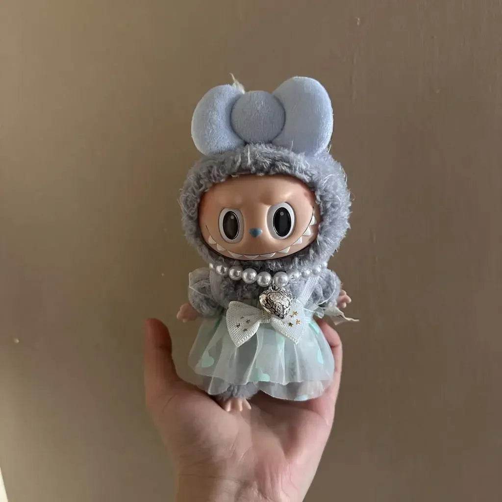 Dress for 17cm Labubu Mini Plush Doll Bow Princess Outfit - ToylandEU