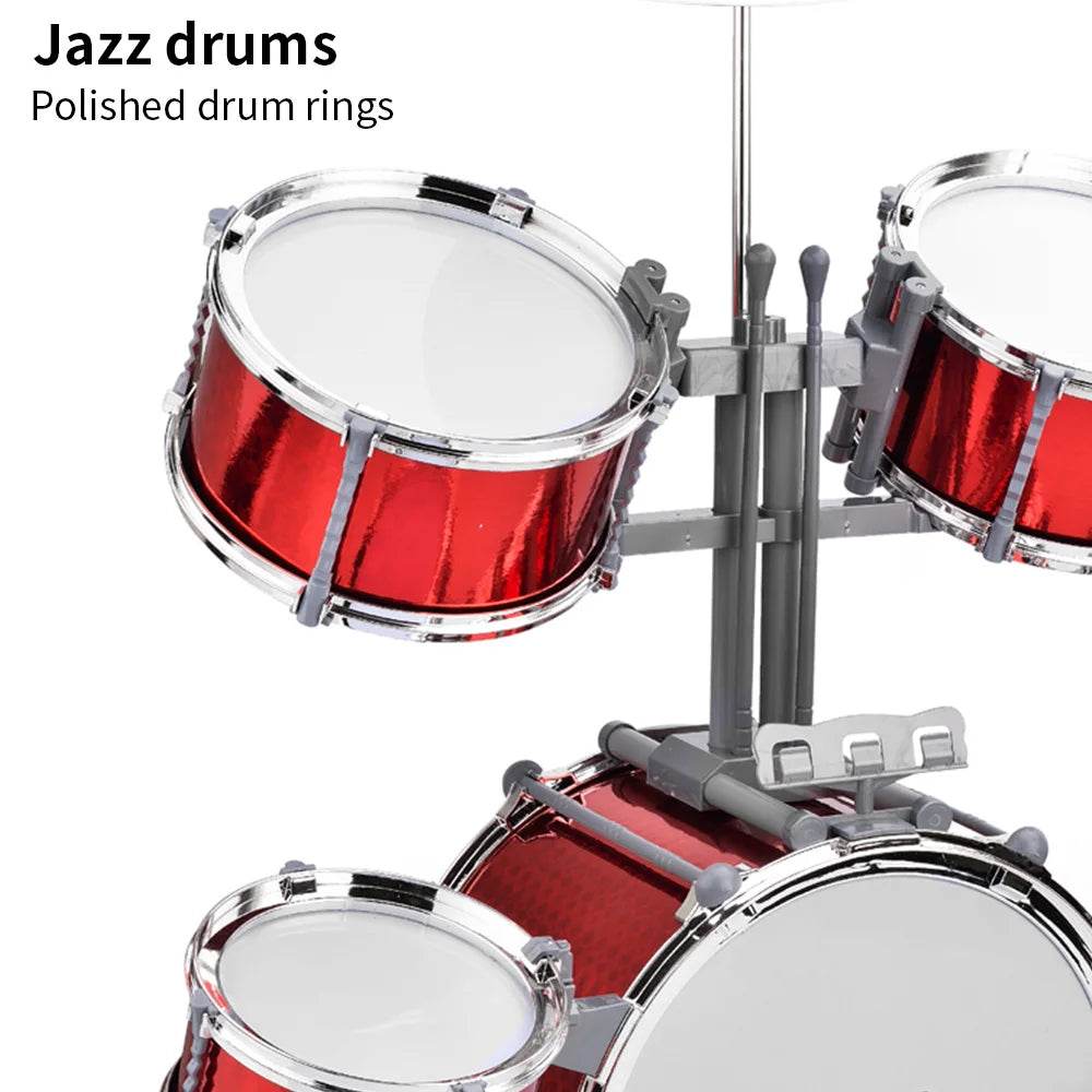 Drum Set Jazz Drum Kit with Stool 7 Drums for Beginners - ToylandEU