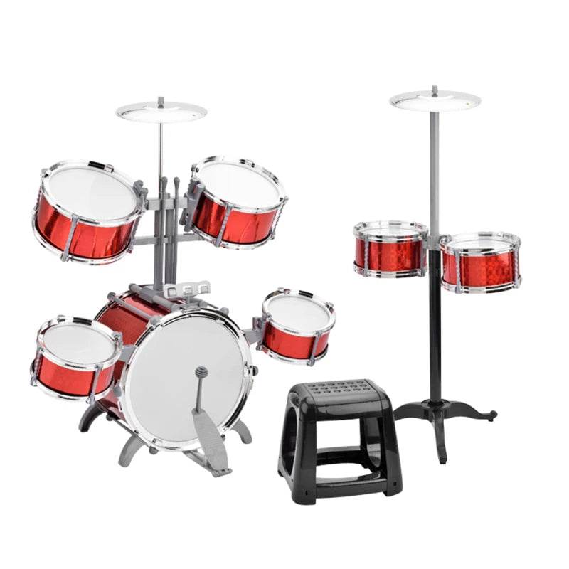 Drum Set Jazz Drum Kit with Stool 7 Drums for Beginners - ToylandEU