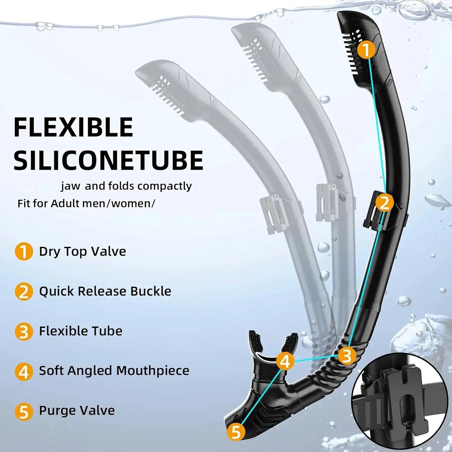  Dry Snorkel Tube For Easy Breathing Splash Guard -  ToylandEU™
